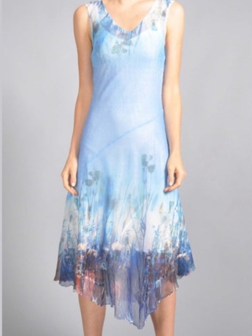 NWT Komarov Calypso Breeze Asymettric Hem Dress Size Small